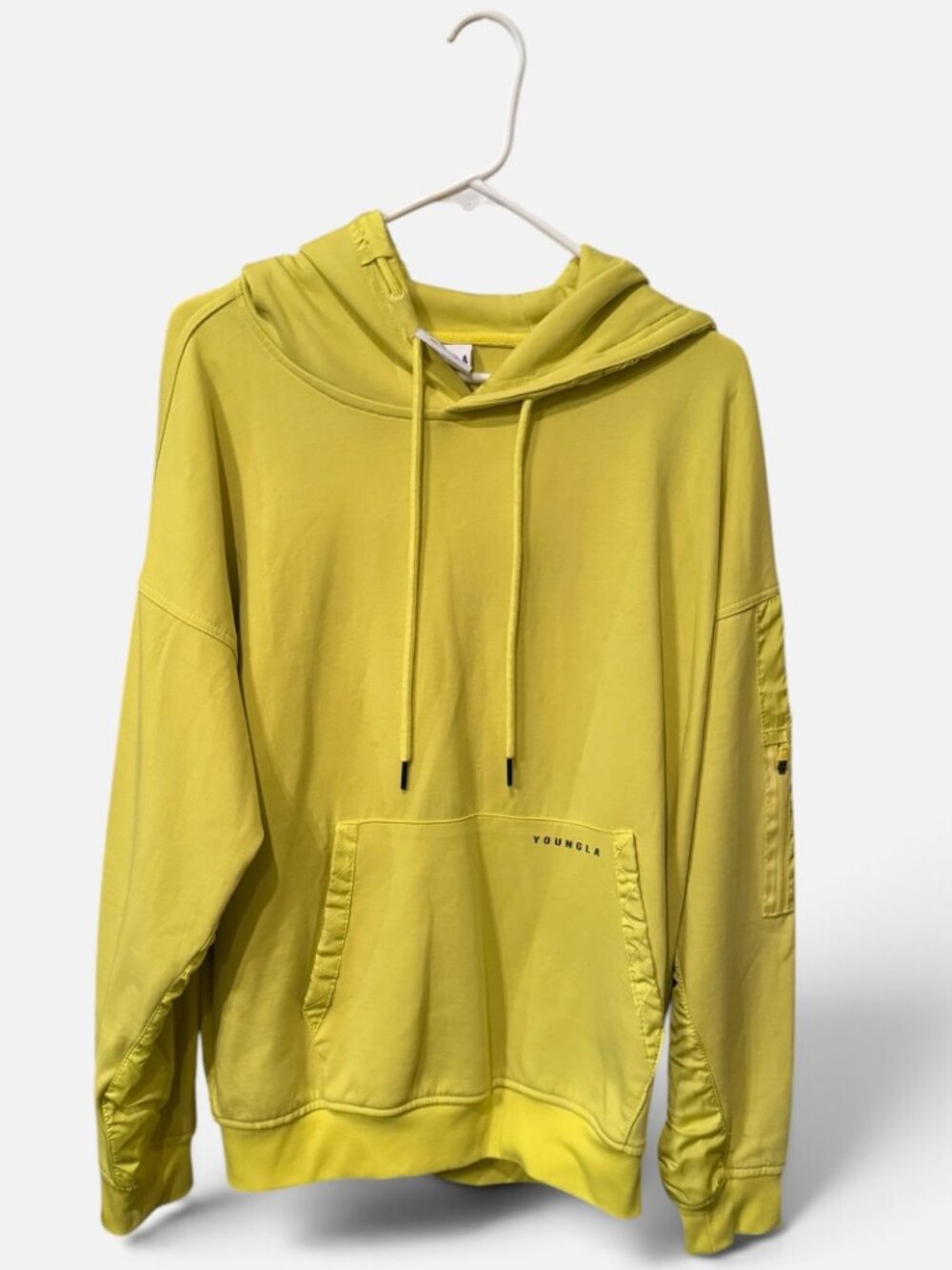 YoungLA Men's Large Yellow Graphic Pullover Hoodie Streetwear